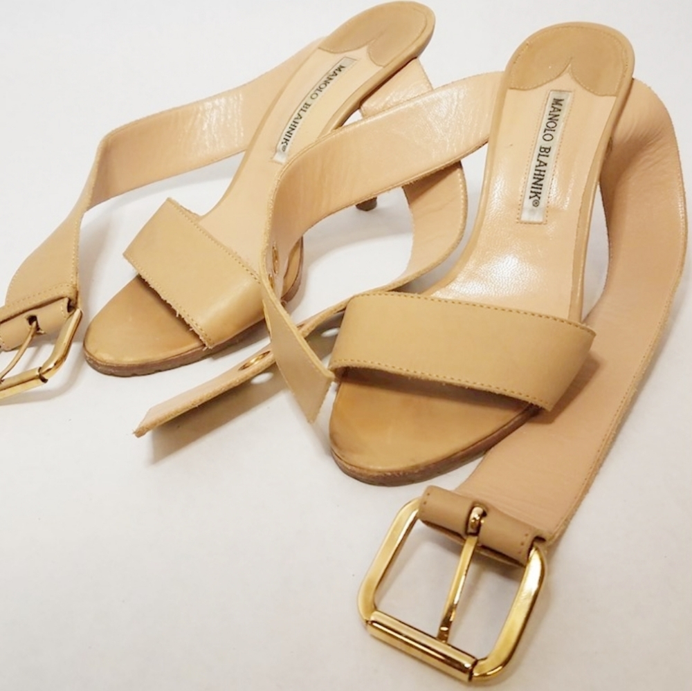 Manolo Blahnik Heeled/Belted Sandals SZ 7.5